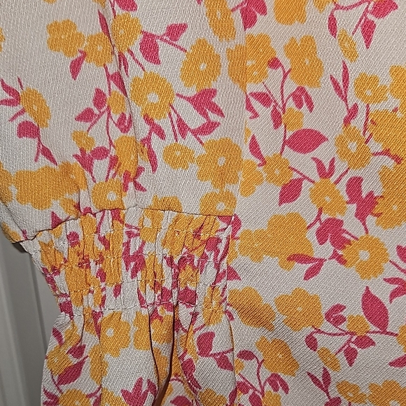 Topshop multicolored floral print blouse with collar and short sleeves - Picture 5 of 7